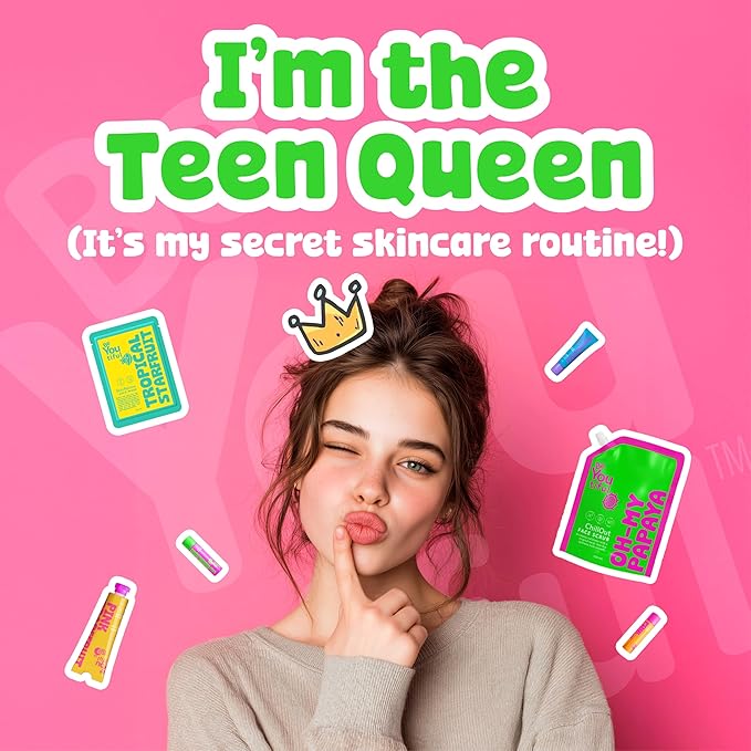 BeYoutiful ChillOut Gentle Acne Cleansing Face Wipes with Salicylic Acid for Teens and Kids, 60 Toner Facial Pads, Vegan Skincare, Safe Formula with Tea Tree Oil & Chamomile