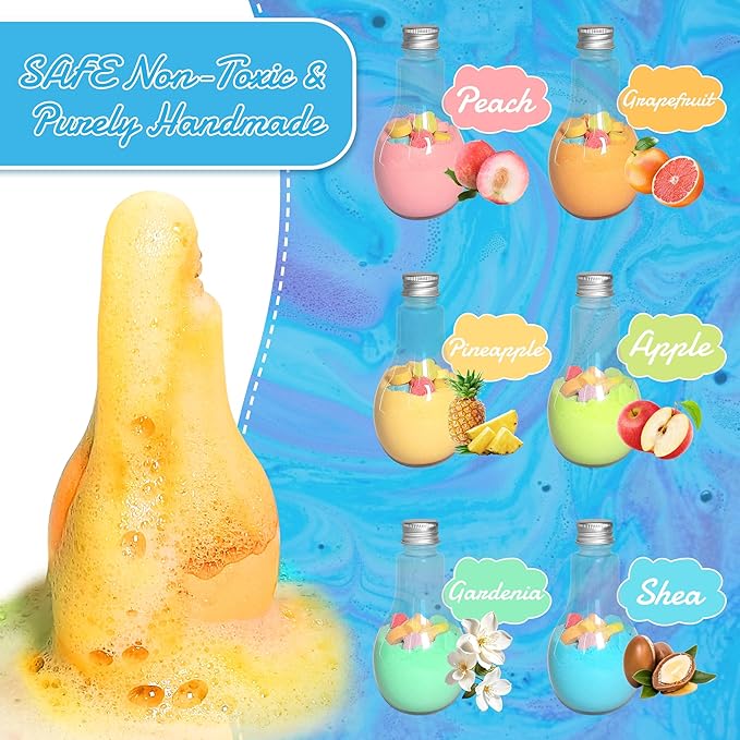 8pcs Purely Handmade Kids Rainbow Interactive Bath Bombs Kids Potions丨Organic Colorful Bubble Bath for Kid Safe, Best Birthday, Party, Easter Bath Bombs Gift Set for Girls and Boys(8-Pack)