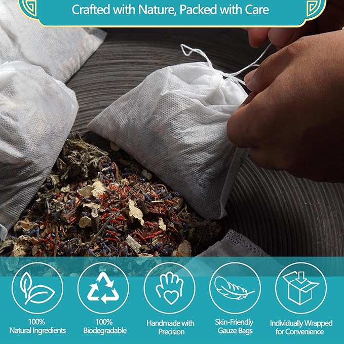 Fasplendor Epsom Salt Foot Soak Sachets with Lavender & Mugwort, Herbal Foot Soak Salts for Tired Feet, Home Pedicure & Relaxing Foot Bath, 10 Sachets