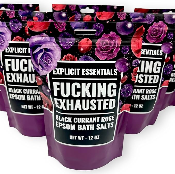 Explicit Essentials Black Currant Rose Epsom Bath Salts, Relaxation Blend, 12 oz