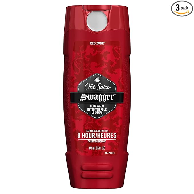 Old Spice Men's Body Wash, Swagger Scent of Confidence, 473 ml/16 fl Oz (Pack of 3)