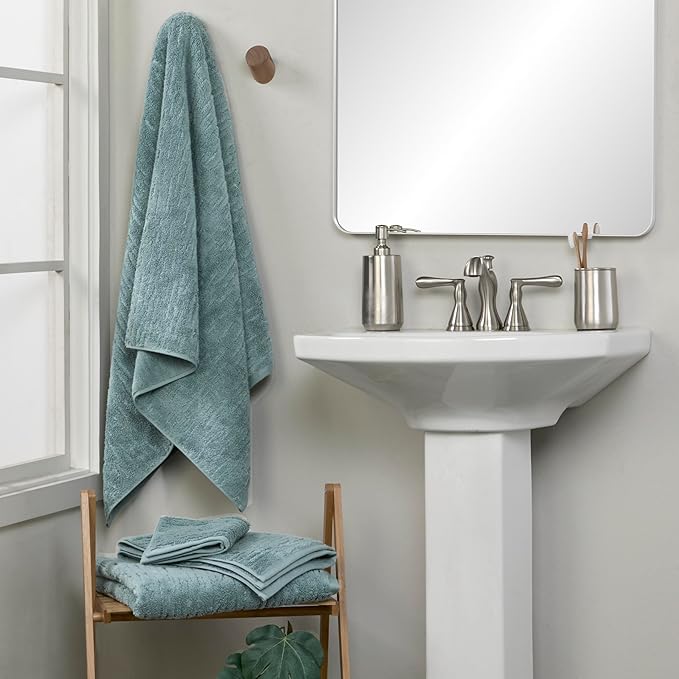 SKL Home CloudSoft Cotton Luxury 4 Pc Wash Set for Bath & Gift, Teal