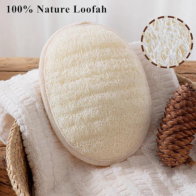 [Pack of 6] Loofah Sponge Pads Natural Organic Bath Luffa Sponges Pads Natural Bath Shower Loofah Body Scrubber Sponges for Exfoliating Your Skin