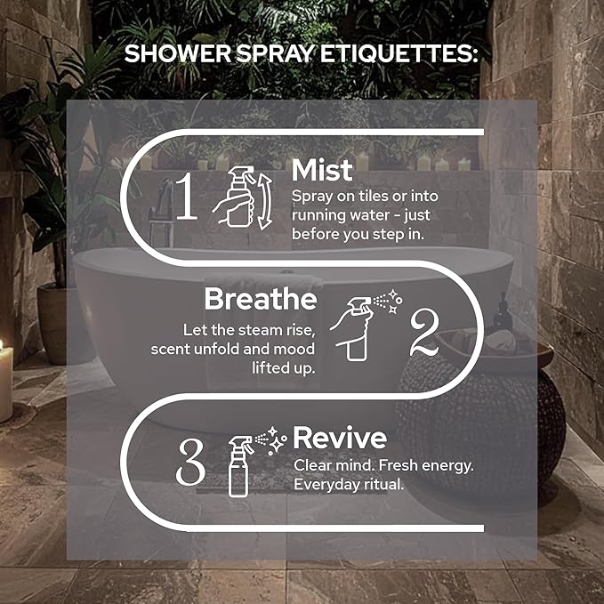 Carnatia Peppermint Shower Spray – Aromatherapy Essential Oil Mist for Showers | Spa-Like Refreshing Steam Experience | 4 fl oz Trigger Pump Spray for Focus & Energy
