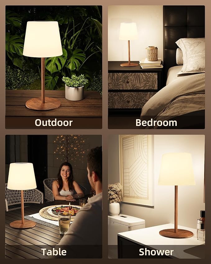 EZVALO Spa-Like Shower Lamp – IP65 Waterproof Bathroom Lamp, 4500mAh Rechargeable Cordless Mood Light, 3 Color Temps for Relaxing Bathroom & Bathtub Experience (2 Pack)