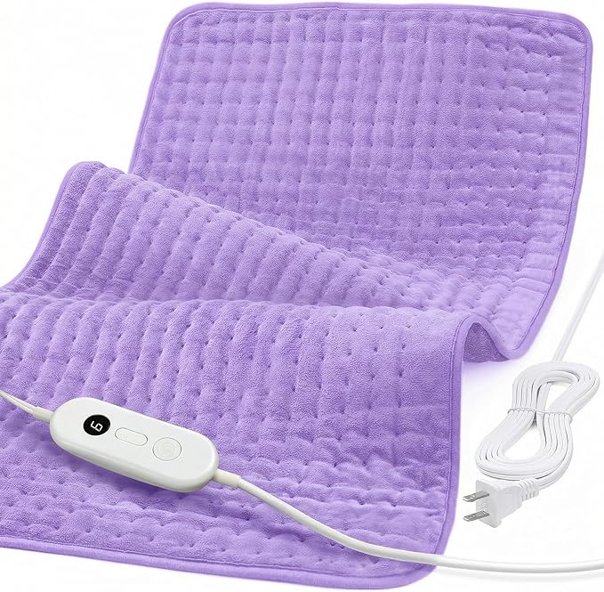 Heating Pad for Back Pain Relief, Mothers Day Gifts, 17" X 33" XXX-Large Heating Pads for Period Cramps, Electric Heating Pad XL with 6 Heating Settings,Moist Dry Heat, Auto-Off, Light Purple
