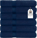 HERCULEAN Premium Bath Towels 24 x 48 Pack of 6 | Quick Dry and Highly Absorbent | 100% Cotton Terry Towels for Bathroom - Perfect for Shower - Pool and Spa - Luxury Soft Towels - Navy