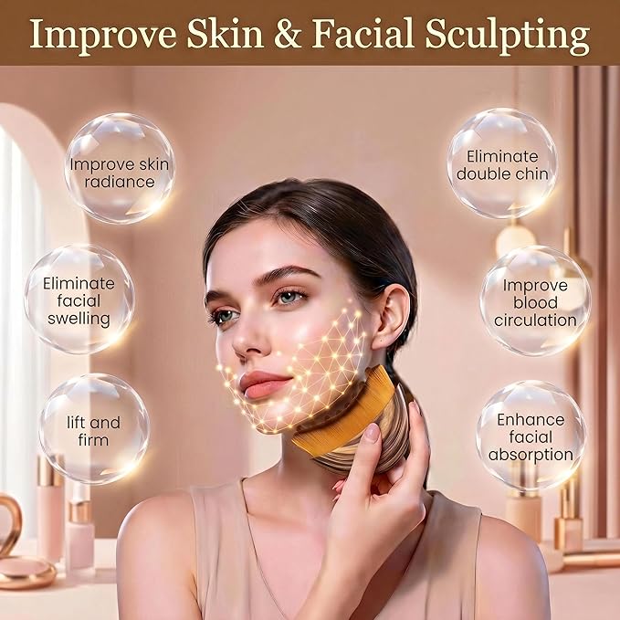 Lymphatic Contour Face Brush,Lymphatic Face Brush,Lymphatic Drainage Brush,Dry Brush,Neck,Chin & Face Sculpting,Anti-Puffiness,Gua Sha & Improves Skin Glow,Skin Care Massage Tools.