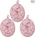 Boao 3 Pcs Bath Shower Pouf Sponge Mesh Pouf Shower Ball Exfoliating Body Sponge Pad Scrubber Glove with Flower Bath Ball (Pink)
