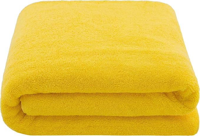 Cotton Paradise 100% Cotton 40x80 Oversized Bath Sheet, Extra Large Turkish Bath Towels for Bathroom, Yellow Bathsheet