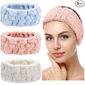 Chuangdi 3 Pieces Spa Headband for Women Facial Makeup Headband Soft Terry Cloth Hairband for Washing Face Mask Spa Shower Gifts(Blue, Pink, White)