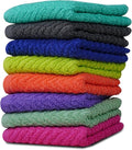 ZUPERIA Zigzag Multicolor Wash Cloths -8 Pack -12" x 12"- Highly Absorbent Soft Washcloths for Face, Gym Towels, Hotel Spa Quality, Reusable & Multipurpose Wash Cloth Towels
