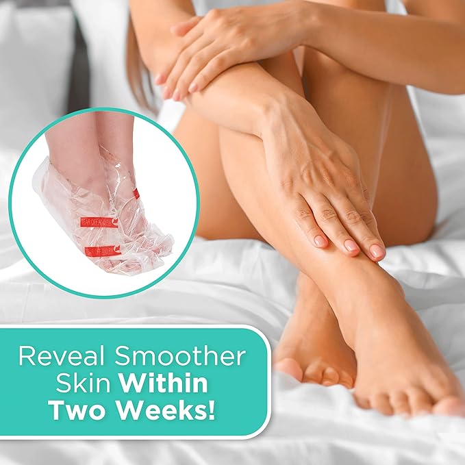 DERMORA Foot Peel Mask | Skin Exfoliating Foot Masks for Dry, Cracked Feet & Callus Removal | Dead Skin Exfoliator for Baby Soft Feet | Pack of 2 | Regular (Fits up to Men 10 / Women 11) | Tea Tree