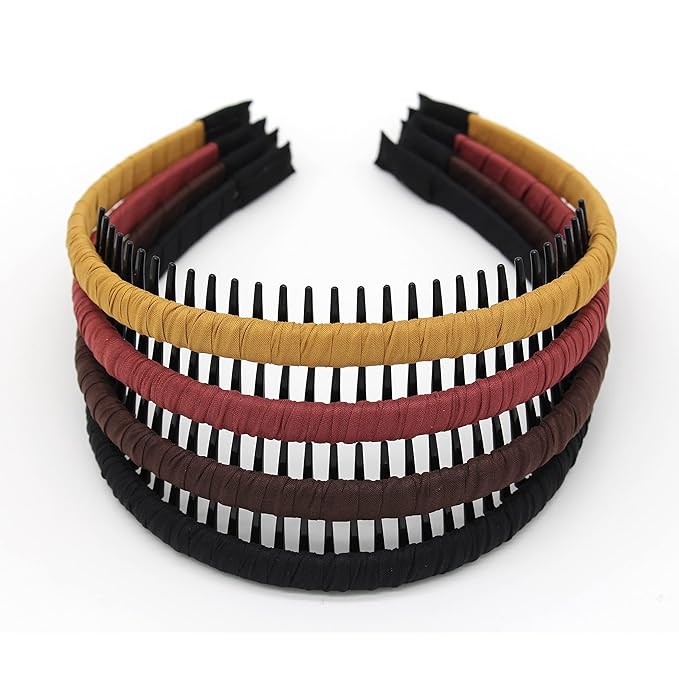 JOBAND fashion head bands for women tooth comb hair hoop Comfy non slip hair bands(4 Colors)