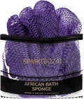 SPMKTBOZAI African Net Sponge Authentic, Loofah Exfoliating Body Scrubber Bath Sponge, African Exfoliating Net Sponge Back Scrubber Washcloth for Shower, Body Care Bathing Accessories (Purple)