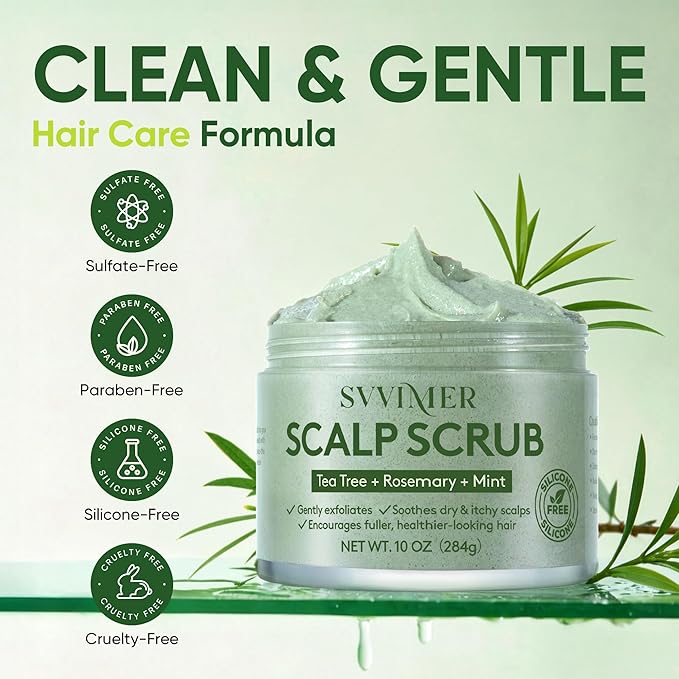 Svvimer Scalp Care Essentials – Scalp Scrub and Scalp Massager Brush Options (Scalp Scrub)