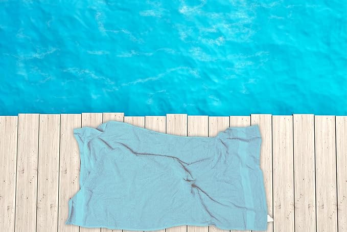 Medium Bath Towels Pack of 6 – 24x48 Inches – Soft, Quick Dry & Highly Absorbent – 100% Cotton Towels for Bathroom, Spa, Gym & Hotel – Aqua Blue