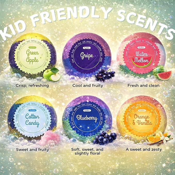 EvolutionUSA 6pc Epic Superhero Bath Bombs for Kids – Childrens Super Hero Bath Bombs Toy Inside, Organic Bathbomb with Surprise, Superhero Bath Fizzers, Lush Bathbombs Easter, Christmas, Birthday