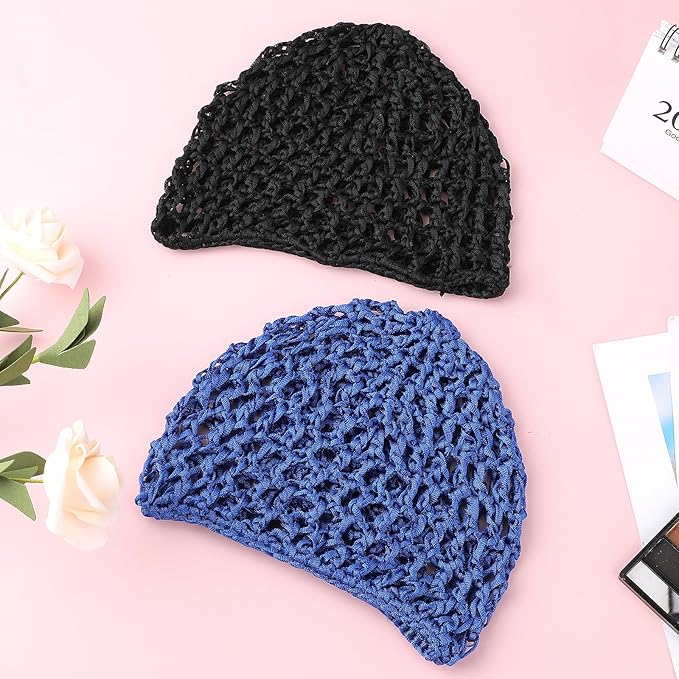 WLLHYF Wig Cap Thick Long Hair Caps Adjustable Net Mesh Braided Weaving Making Crochet Sew Weave Fishnet Grip Headband