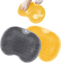 Shower Foot Scrubber, Wall Mounted Bath Massage Pad, Back Scrubber Back with Non Slip Suction Cups to Improve Circulation, Soothe Achy Feet (Grey+Yellow)