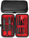 Manicure Nail Clippers Sets Stainless Steel Nail Grooming Cutter Kit Travel Pedicure Care Tools Accessories File Tip Tweezers Cuticle Pusher for Men Women Dad Boyfriend Teen Boys