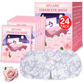 XPCARE 24 Pack Steam Eye Masks for Dry Eyes, SPA Warm Sleep Eye Mask, Disposable Heated Eye Mask for Dark Circles, Puffy Eyes, Relief Stress Eye Fatigue(Rose)