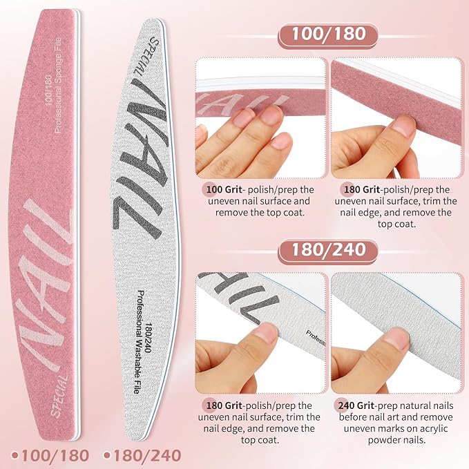 Nail Care Kit,Nail Files and Nail Buffer, Manicure Kit for Women,Cuticle Nippers,Cuticle Trimmer, Cuticle Pusher,Nail Tools,Nail Kit, Pedicure & Manicure Tools,Nail Prep Kit,Gifts for Mom Women
