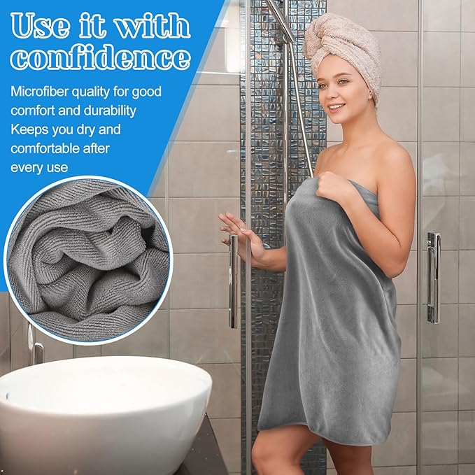 SmoothNovelty 16 Pack Microfiber Bath Towels Bulk 27'' x 60'' Oversized Beach Towel Highly Absorbent Extra Large Soft Drying for Shower Pool Salon Sauna Bathroom Gym Party (Simple,Light Grey)