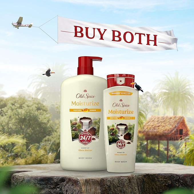 Old Spice Cleansing Body Wash for Men, 24/7 Shower Fresh with Lasting Scent, Restore & Renew, Gentle on Skin, Vitamin B3, Moisturize with Shea Butter Scent, 30 oz (Pack of 4)