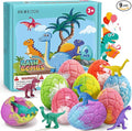 Dinosaur Bath Bombs for Kids with Surprise Inside, Mothers Day Gifts for Kids, 9 Pack Natural Organic Kid Bubble Bath Fizzy for Girls Boys with Bath Toys Inside