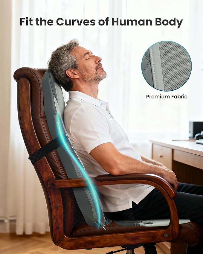 Snailax Shiatsu Back Massager with Heat,Full Back Massager for Pain Relief Deep Tissue,Longer Massage Chair Pad,Back Kneading Shiatsu or Rolling Massage for Chair