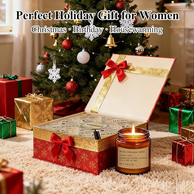 Scented Candles for Home,12 Pack Aromatherapy Candles for Home Scented, Aromatherapy Jar Candle Gifts for Women, Natural Soy Wax Amber Candle Set, Scented Candles Set for Birthday Present