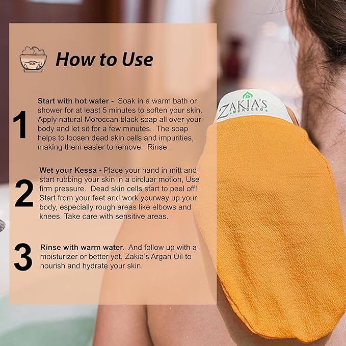Zakia's Korean Exfoliating Glove - Value Pack - Rough and Smooth - Remove dead skin, dirt and grime - great for self-tanning