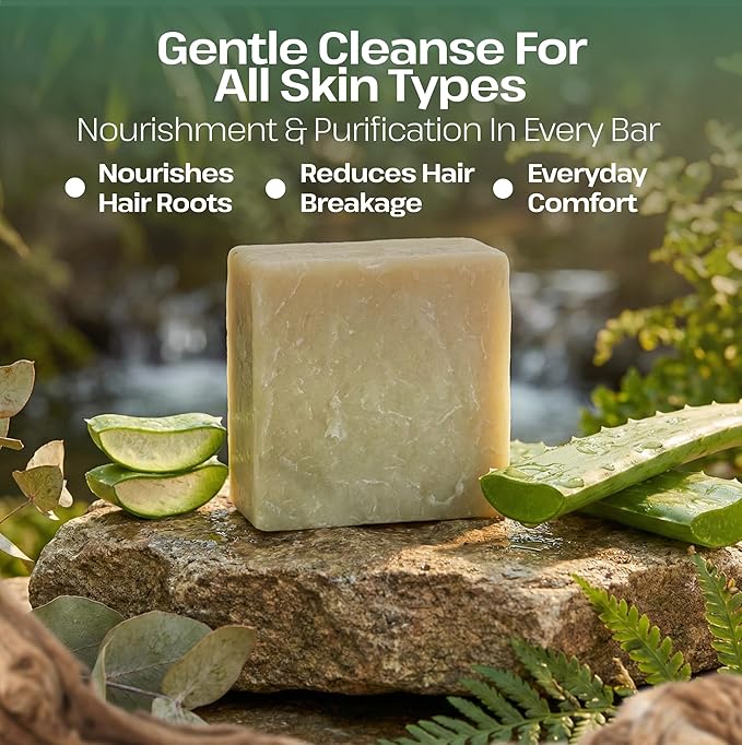 Dr.Ancient Aloe Vera Soap Bar, Organic Soap Bars Handcrafted the Traditional Way, Natural Chemical-Free, Vegan, Used for Face Wash, Body Wash, Hand Cleansing and Skin Care