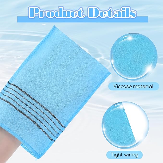 6 PCS Korean Scrub Mitt, Korean Italy Towel Korean Washcloth Exfoliating, Large Exfoliating Gloves Body Scrubber Washcloth for Dead Skin Removal, Home Spa, Multi-Color Set