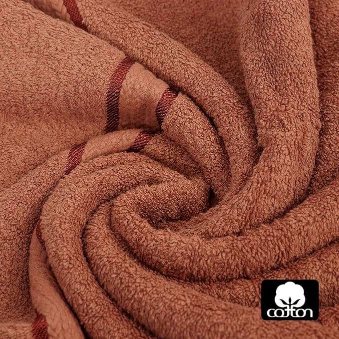 COTTON CRAFT Ultra Soft Bath Towels - 100% Cotton 4-Pack Plush Absorbent 580 GSM Luxury Bath Towels – Quick Dry Durable Machine Washable Oversized Towels for Bathroom Spa Gym – Mocha