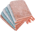 PHOGARY 6 Pack Microfiber Body Wash Mitts, 6×8 Inch Super Absorbent & Soft Face Mitten, Coral Fleece Bath Spa Cloth, Reusable Makeup Remover Mitt Gloves, 3 Colors