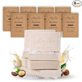 Mary Case Goat Milk & Shea Butter Bar Soap Set of 8 | Natural Soap with Olive & Coconut Oils | Fragrance-Free Bath Soap for Men & Women | Deep Nourishing & Soothing Sensitive Skin