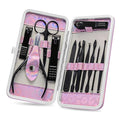 ANRUI Manicure Kit Nail Clippers Set Pedicure Kit, 12 Pieces Professional Grooming Kit, Stainless Steel Nail Care Kit for Women and Men with Luxurious Travel Case -Black
