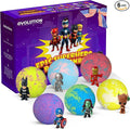 EvolutionUSA 6 Purple Epic Superhero Bath Bombs for Kids – Childrens Super Hero Bath Bombs Toy, Organic Bathbomb with Surprise, Superhero Bath Fizzers, Lush Bathbombs Birthday, Christmas, Easter