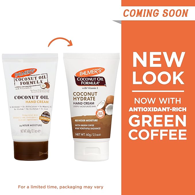 Palmer's Coconut Oil Formula Hand Cream with Green Coffee Extract, 2.1 Ounce (Pack of 2)