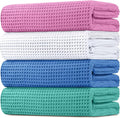 HOMEXCEL Waffle Bath Towels 4 Pack, Premium Microfiber Beach Towels, Ultra Soft, Lightweight, Highly Absorbent Quick Dry Towel for Bathroom, Beach, Pool, Shower and Spa, 30 x 60 Inch, Multicolor
