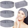 128 Pieces Disposable Spa Facial Headbands Stretch Non-Woven Facial Headband Soft Skin Care Hair Band with Convenient Closure for Women Girls Salons Esthetician Supplies (Grey)