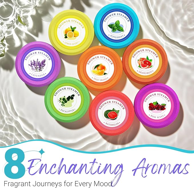 Shower Steamers Aromatherapy - sanyi Birthday Gifts for Women Teen Girl, Mothers Day Gifts for Mom, Teacher Appreciation Gifts, Shower Bombs with Natural Essential Oils Self Care