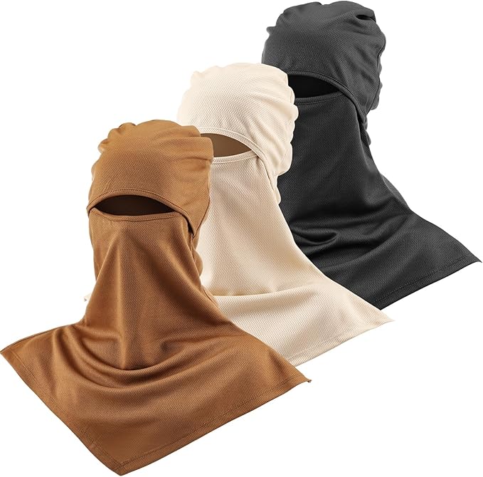 SATINIOR 3 Piece Balaclava Face Cover Sun Protection Neck Cover Summer Balaclava Motorcycle Face Mask for Men Women