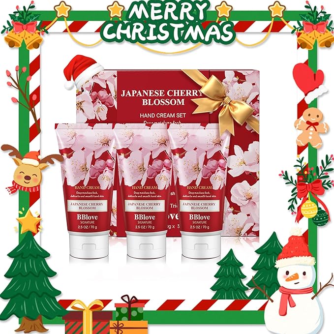 Bath and Body Care Hand Cream Moisturizing Gift Set-3PCS x 2.5oz Japanese Cherry Blossom, Natural Ingredients, Long-Lasting Moisture,Thoughtful Presents, Ideal as Gifts for Birthday Mother's Day