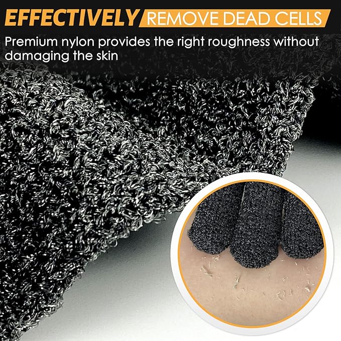 MIG4U Shower Exfoliating Scrub Gloves, Bathing Gloves Body Wash Dead Skin Removal Deep Cleansing Sponge Loofah for Women Men