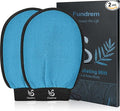 Exfoliating Gloves 2 Pcs, Exfoliating Body Scrubber for Bath Shower Exfoliation, Body Scrub Exfoliator Loofah Sponge for Dead Skin Remover, Korean Exfoliating Mitt (Blue)