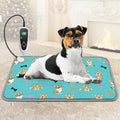 GOLOPET Dog Heating Pad 28×18 in Waterproof Heated Dog Bed,Smart Thermostat Switch with Normally Open On Function,Puppy Heating Pad with Metal Protective Tubes Added-Blue