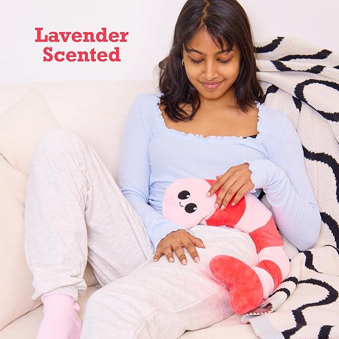 Happy Helper Menstruation Crustacean Shrimp by Relatable, Microwavable Heating Pad For Period Cramps, Cuddly Plushies, Great Gift Ideas for Loved Ones of All Ages, 1 Lavender Scented Heating Pad